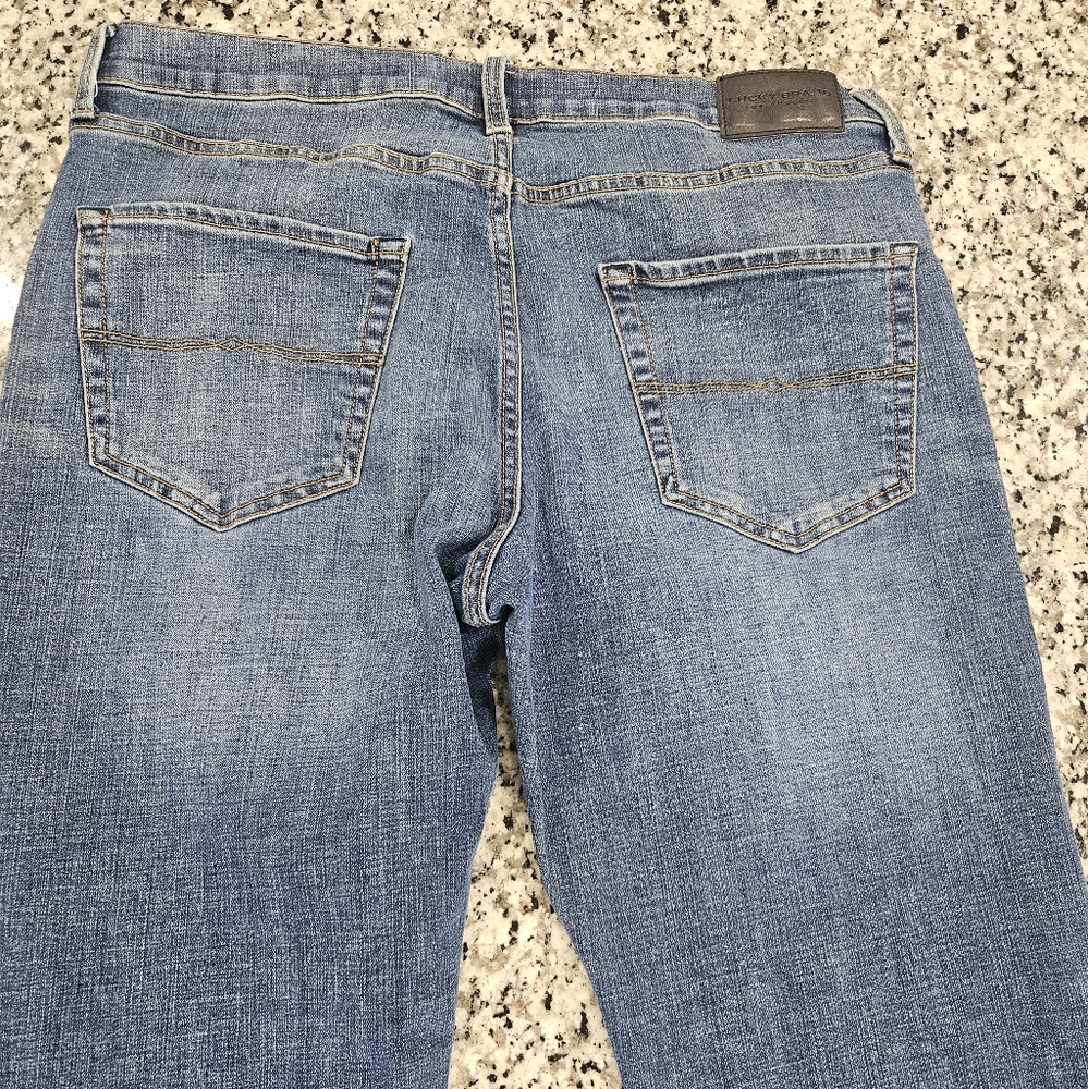 Lucky 410 Athletic Slim Blue Jeans with Classic Fading - Picture 7 of 11
